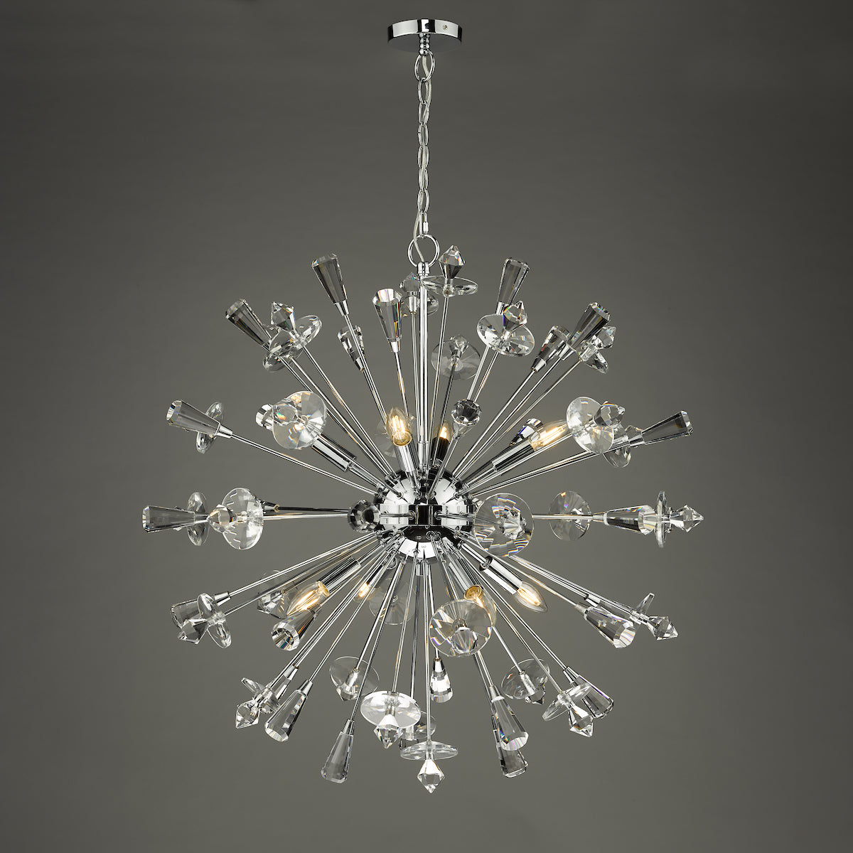 EXODUS 8LT PENDANT POLISHED CHROME CLEAR CRYSTAL