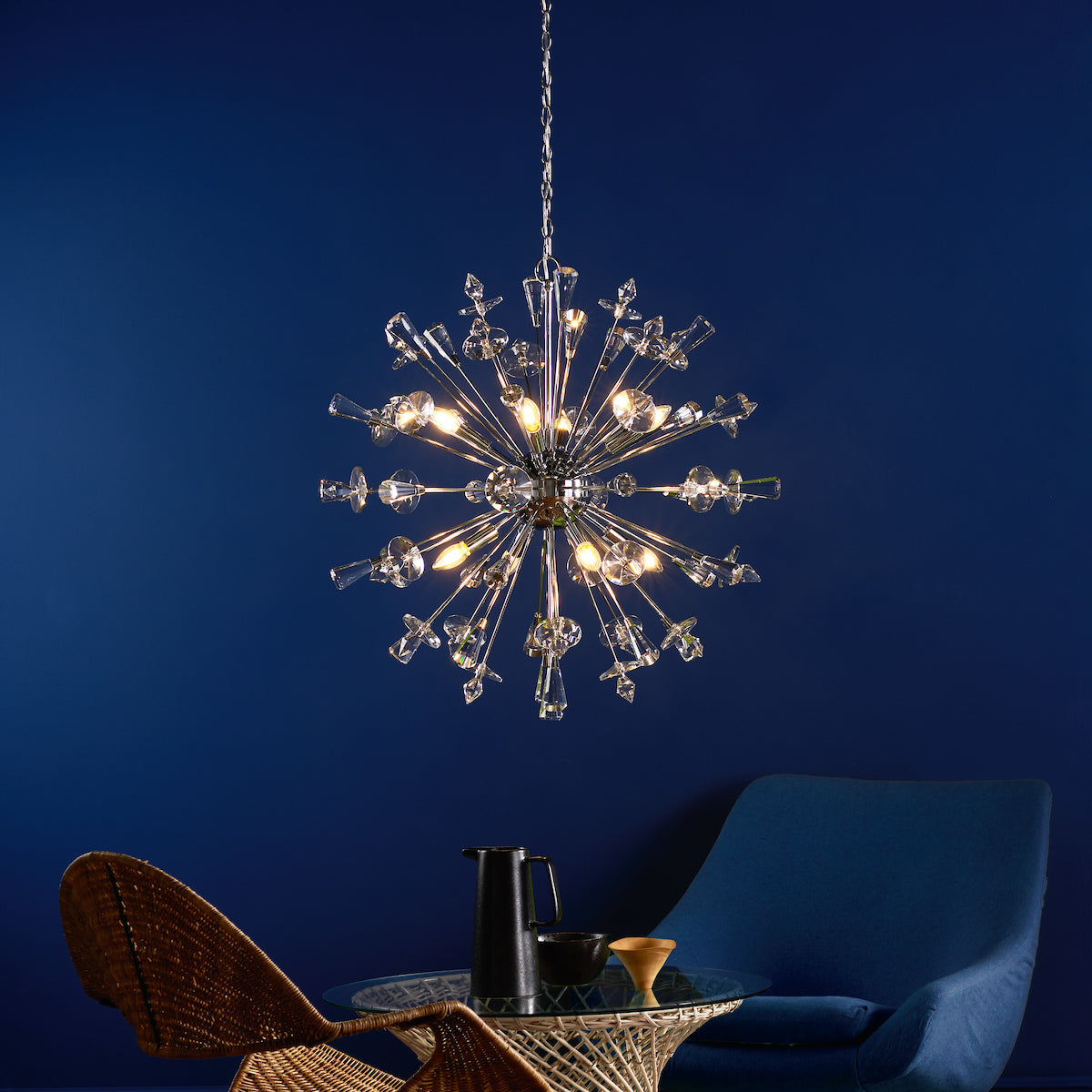 EXODUS 8LT PENDANT POLISHED CHROME CLEAR CRYSTAL