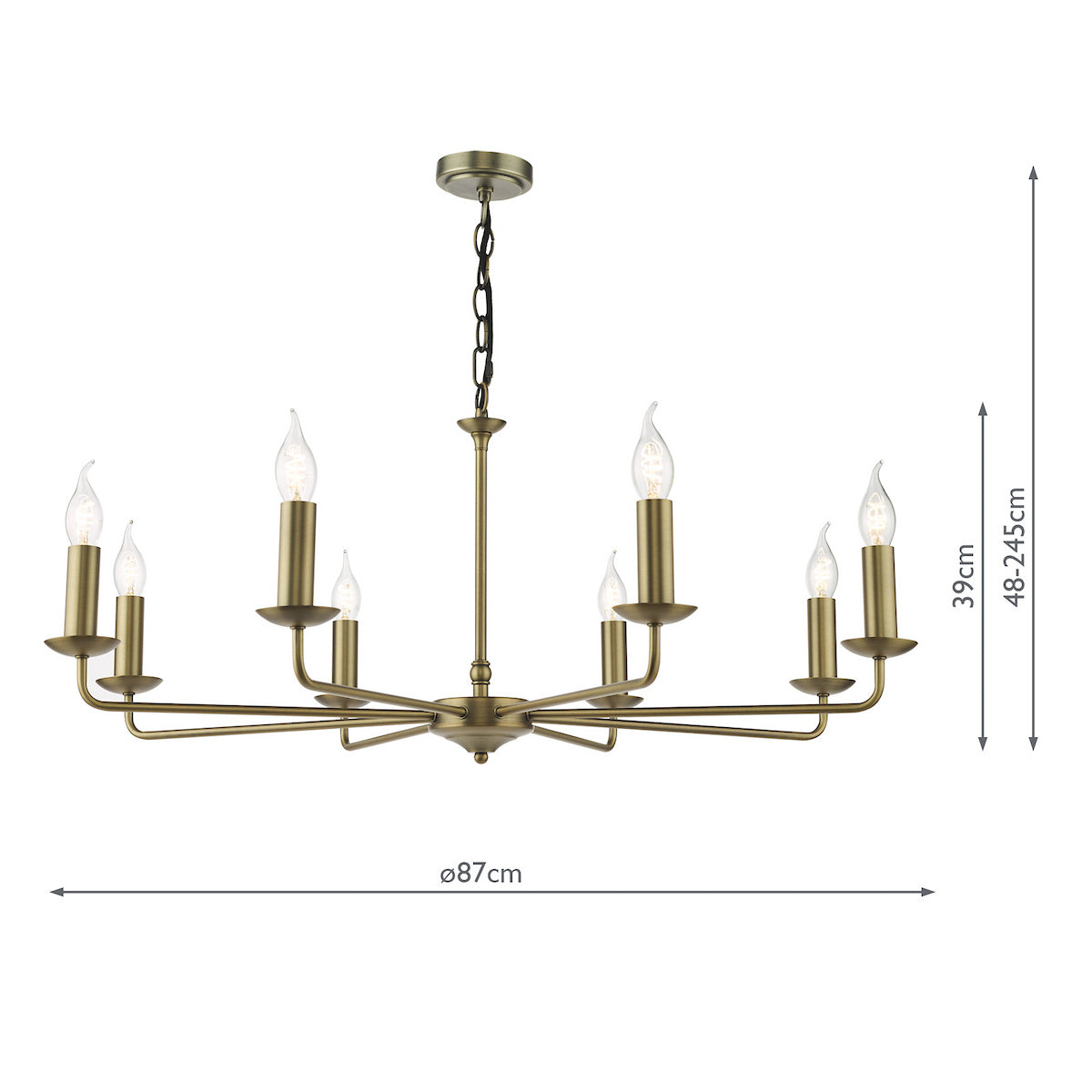 Favian 8 Light Pendant Matt Bronze Fitting Only