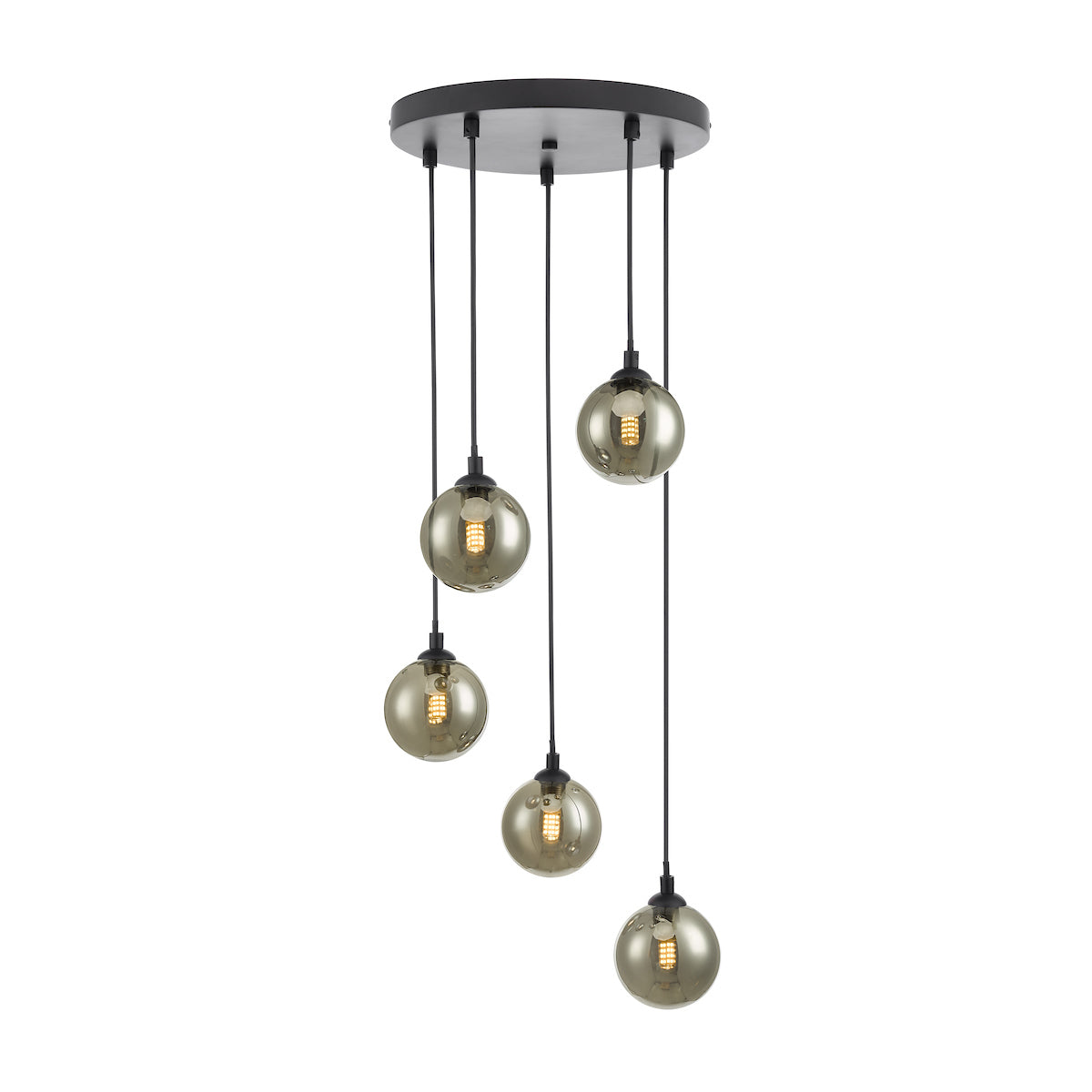 FEDERICO 5LT CLUSTER BLACK CW SMOKED GLASS