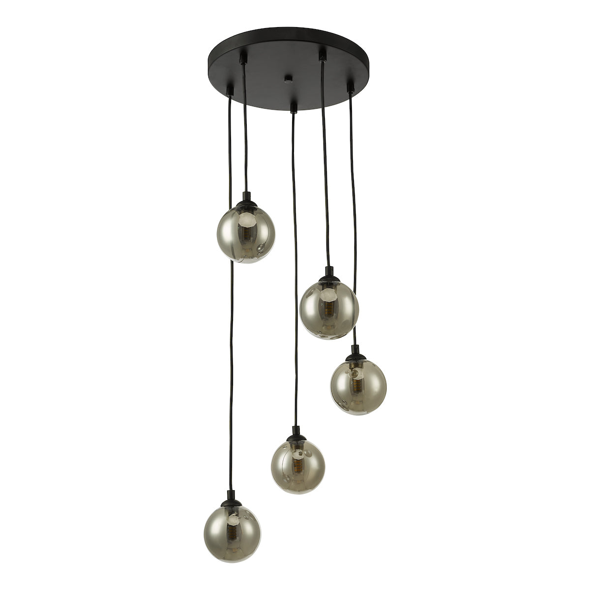 FEDERICO 5LT CLUSTER BLACK CW SMOKED GLASS