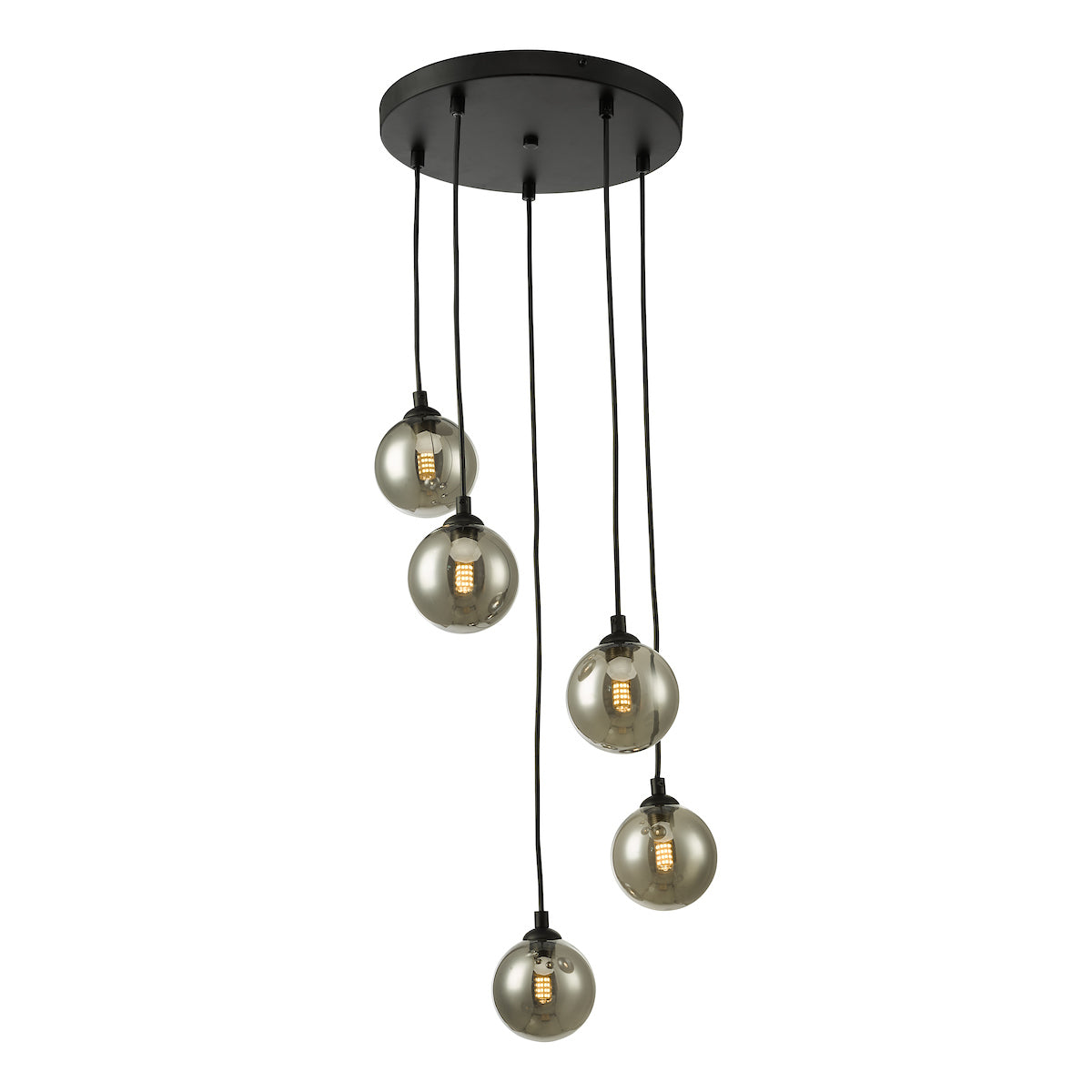 FEDERICO 5LT CLUSTER BLACK CW SMOKED GLASS