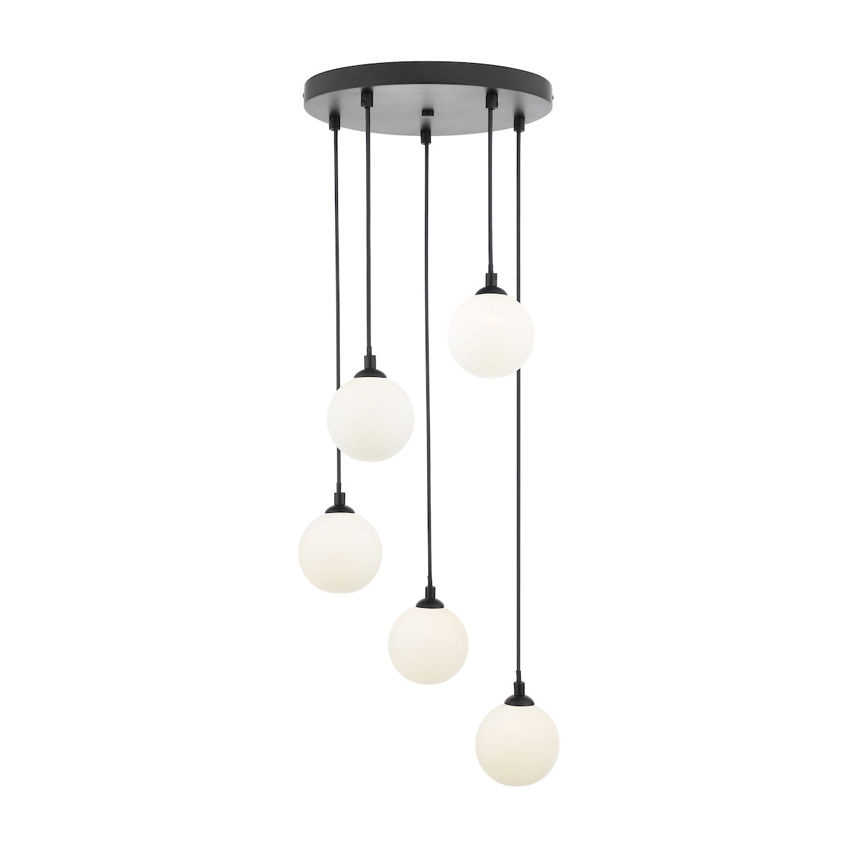FEDERICO 5LT CLUSTER BLACK CW OPAL GLASS