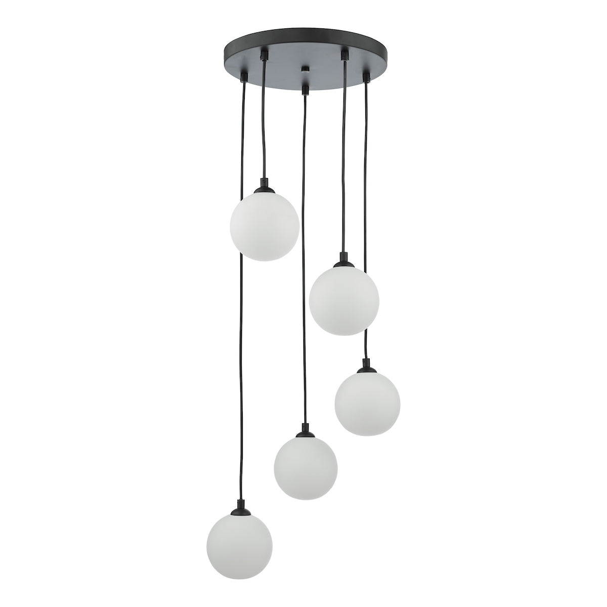 FEDERICO 5LT CLUSTER BLACK CW OPAL GLASS