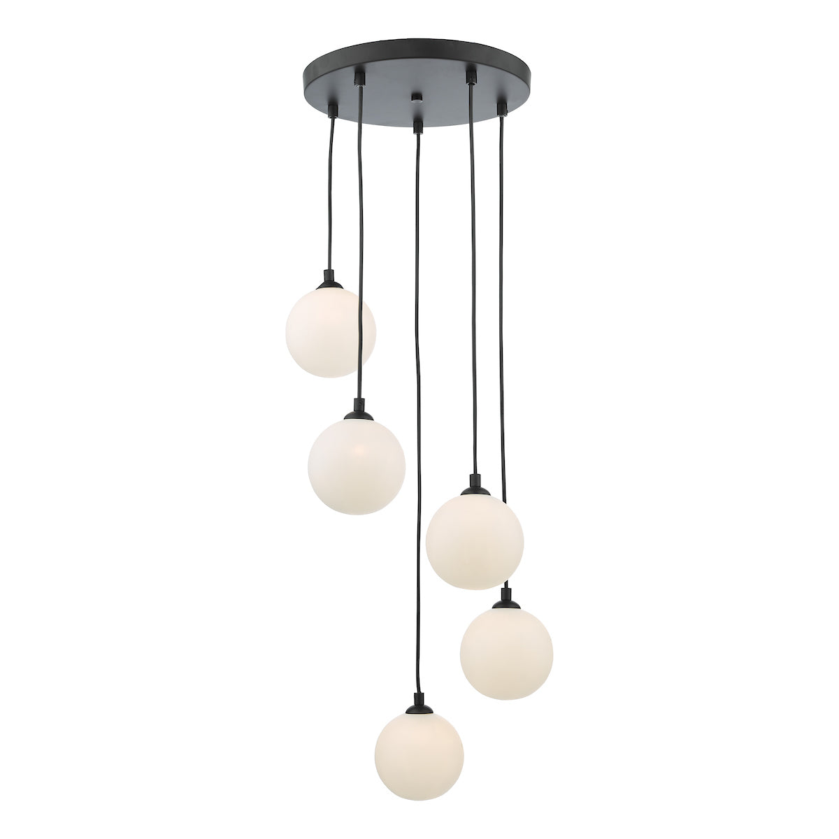 FEDERICO 5LT CLUSTER BLACK CW OPAL GLASS