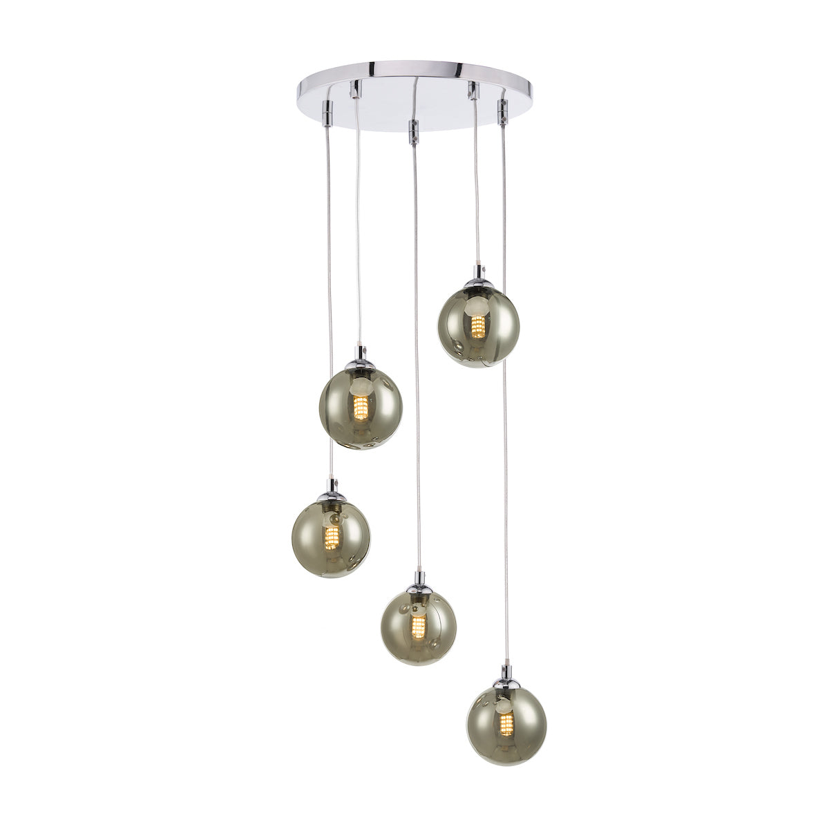 FEDERICO 5LT CLUSTER POL CHR CW SMOKED GLASS
