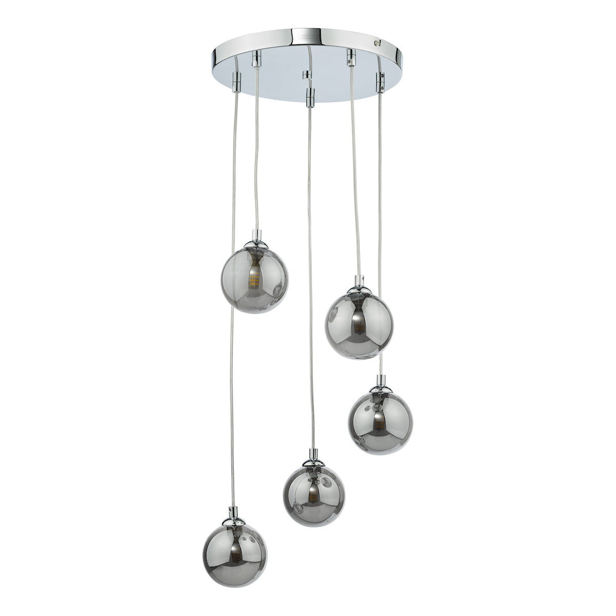 FEDERICO 5LT CLUSTER POL CHR CW SMOKED GLASS