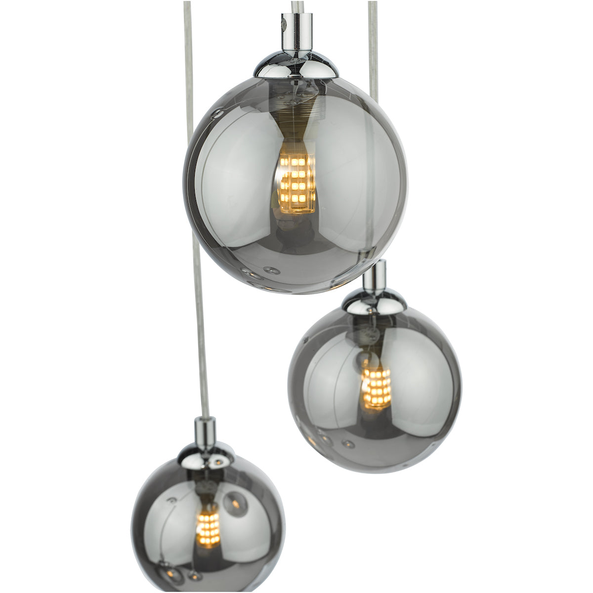 FEDERICO 5LT CLUSTER POL CHR CW SMOKED GLASS