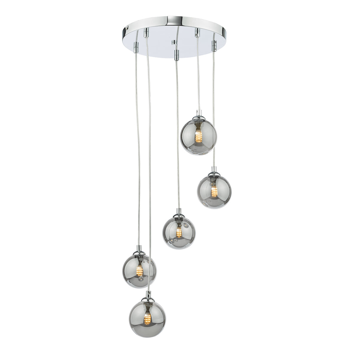 FEDERICO 5LT CLUSTER POL CHR CW SMOKED GLASS