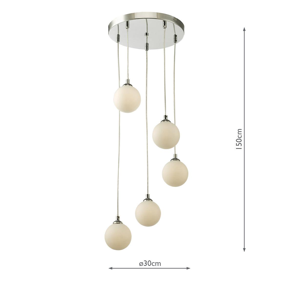FEDERICO 5LT CLUSTER POL CHR CW OPAL GLASS