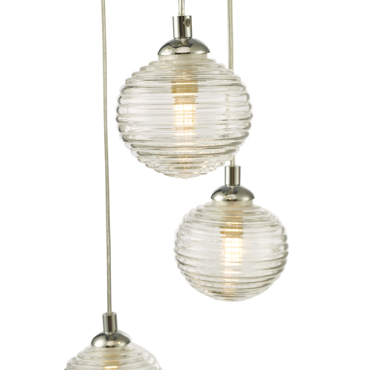 FEDERICO 5LT CLUSTER POL CHR CW CLEAR RIBBED GLASS