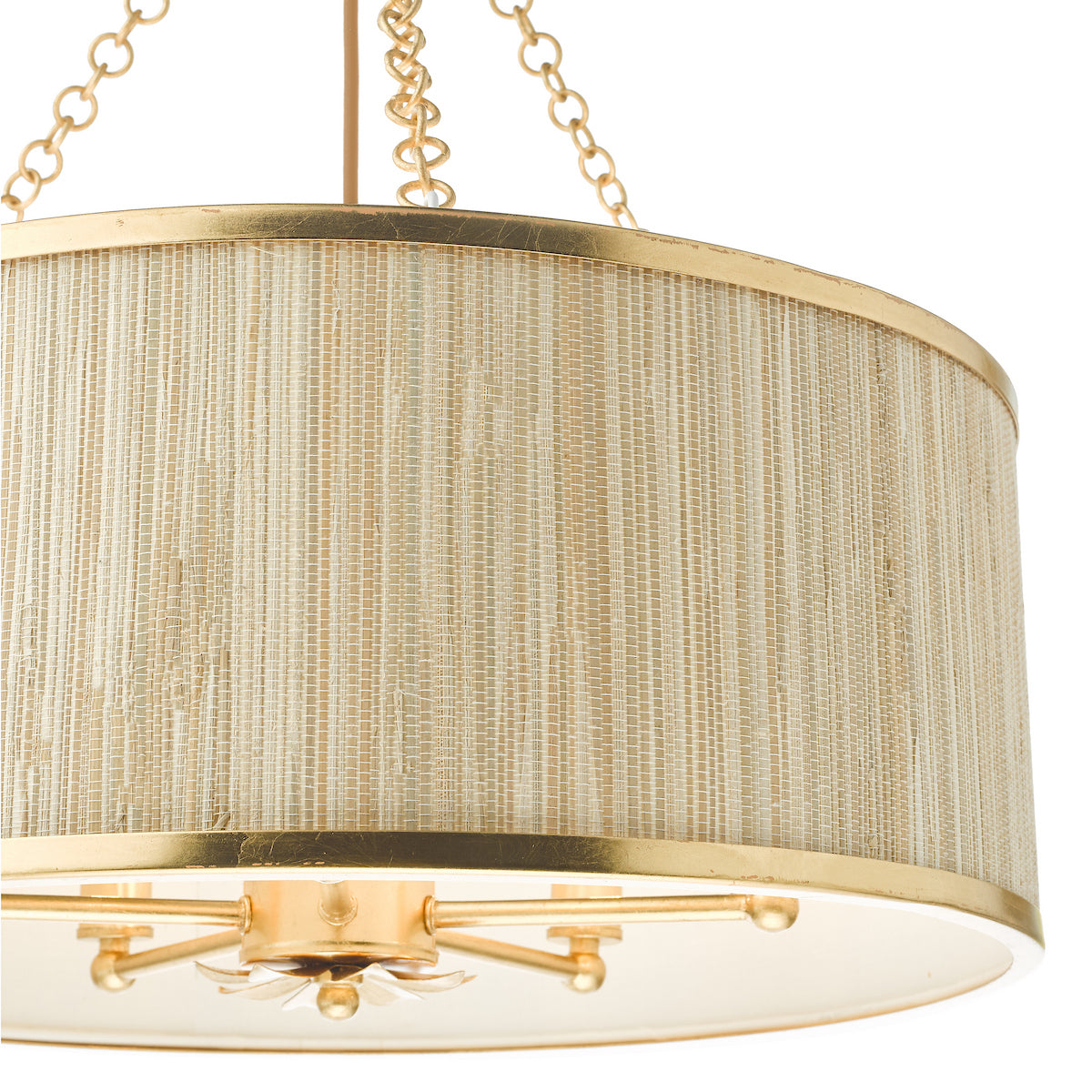 FENELLA 5LT PENDANT GOLD WITH NATURAL SEAGRASS SHA