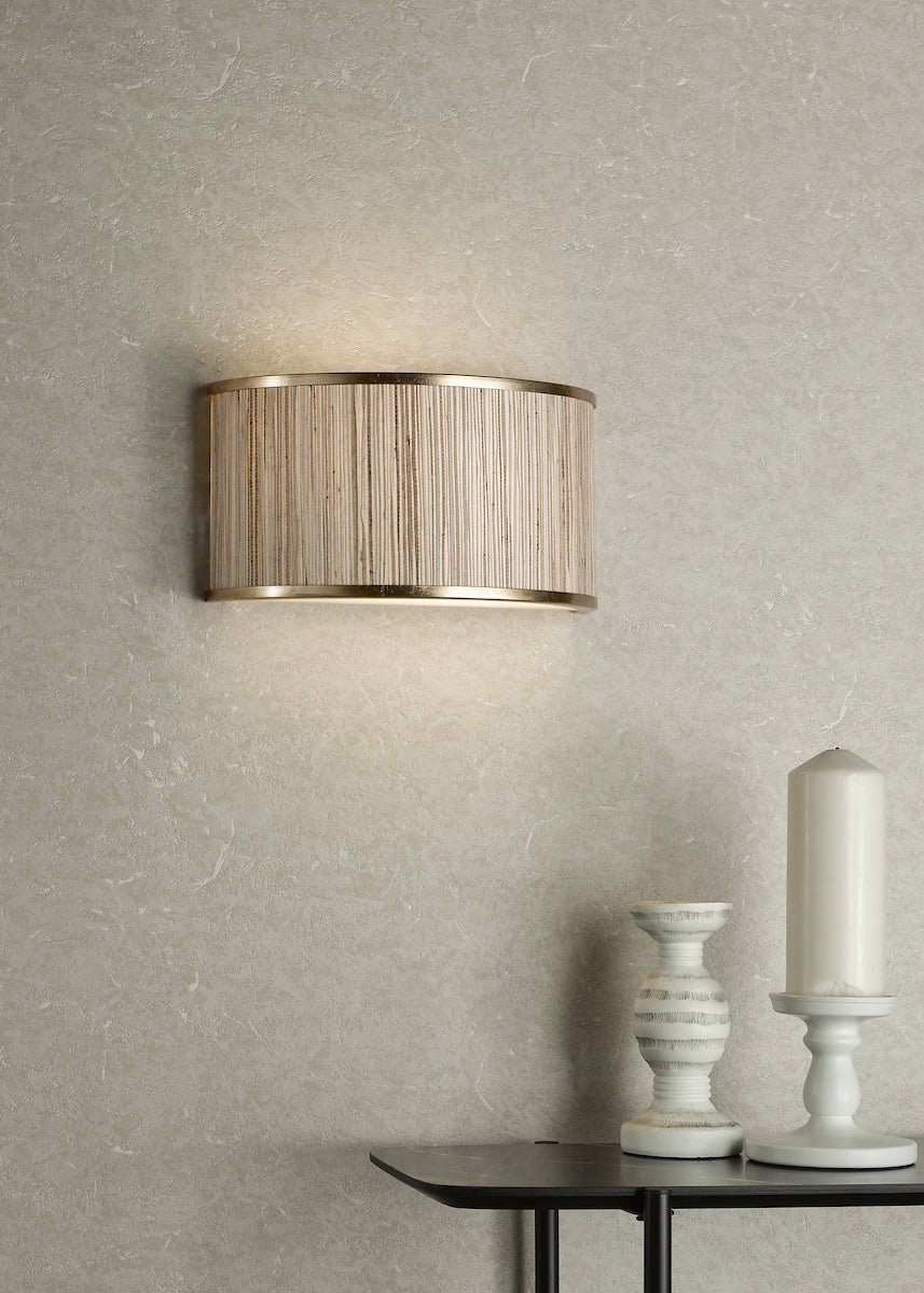 FENELLA 2LT WL GOLD WITH NATURAL SEAGRASS SHADE