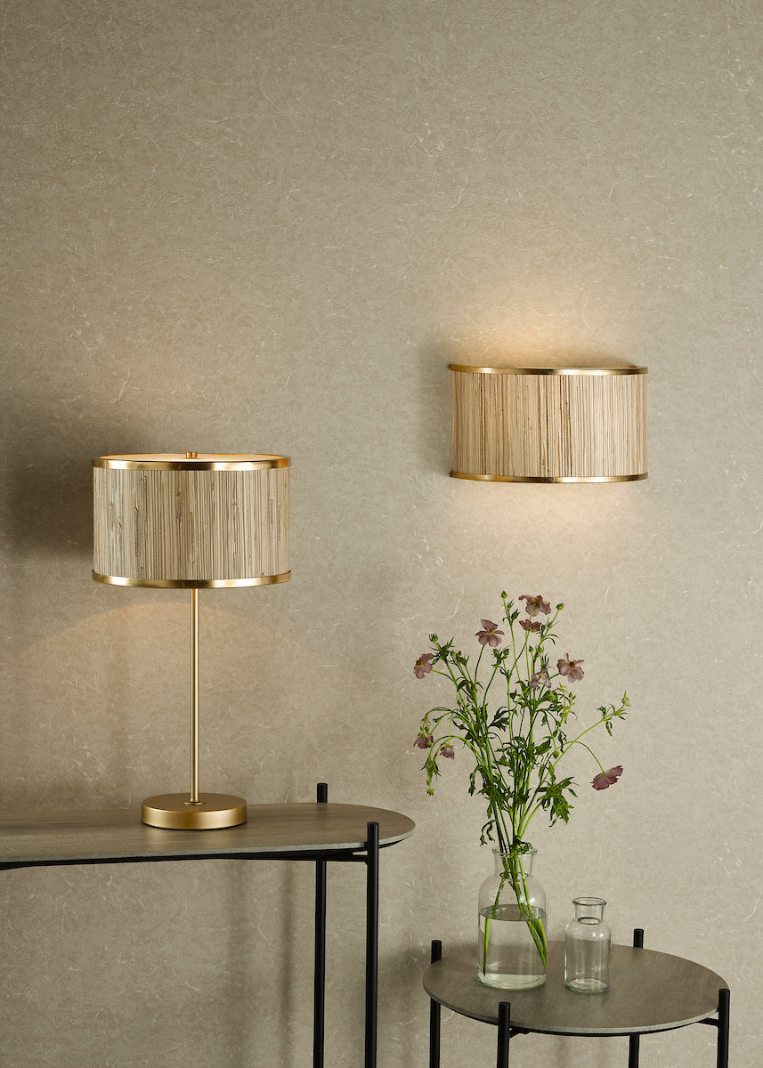 FENELLA 2LT WL GOLD WITH NATURAL SEAGRASS SHADE