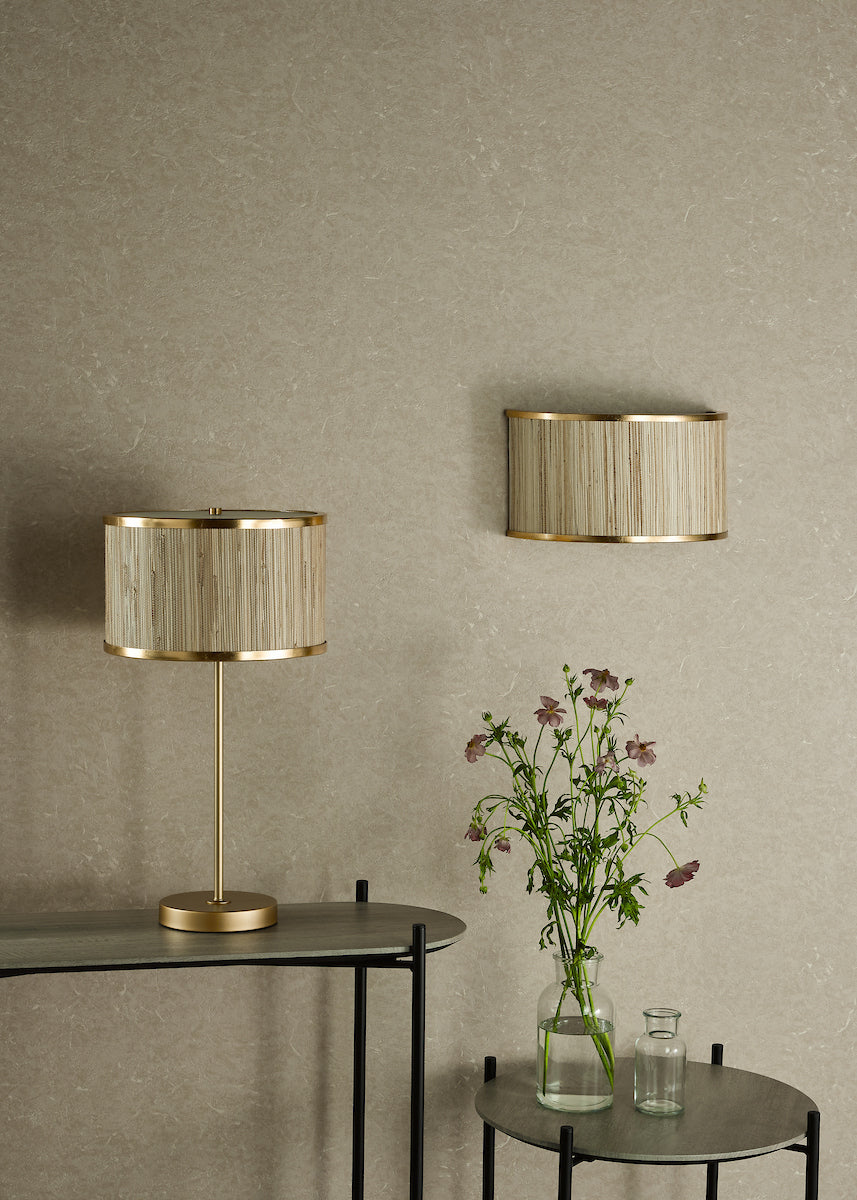 FENELLA 2LT WL GOLD WITH NATURAL SEAGRASS SHADE