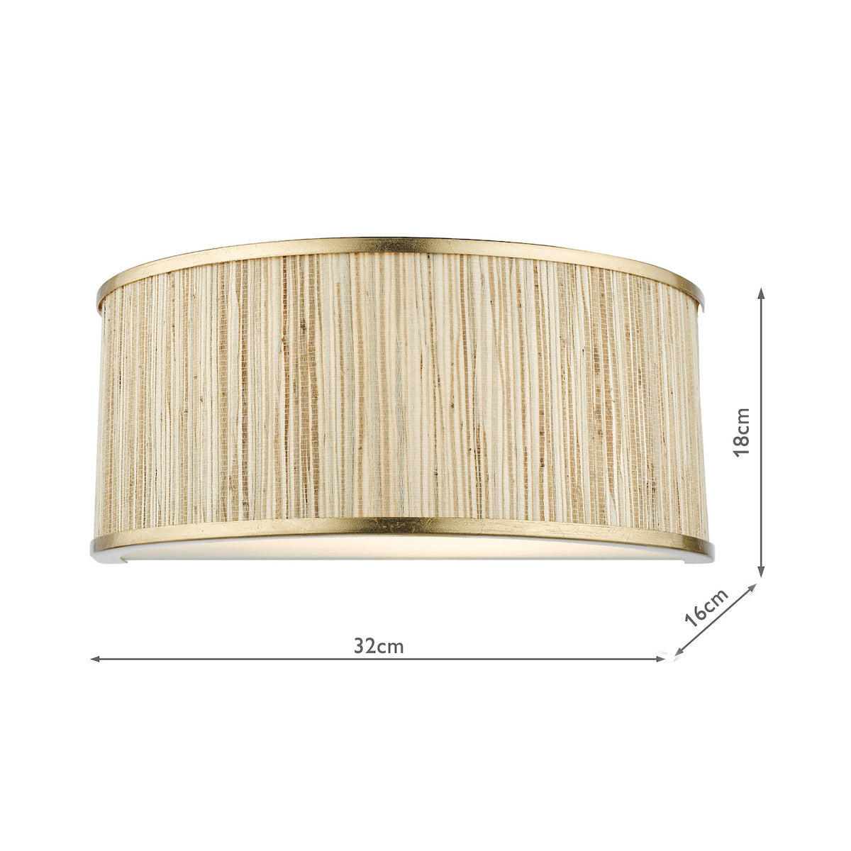 FENELLA 2LT WL GOLD WITH NATURAL SEAGRASS SHADE