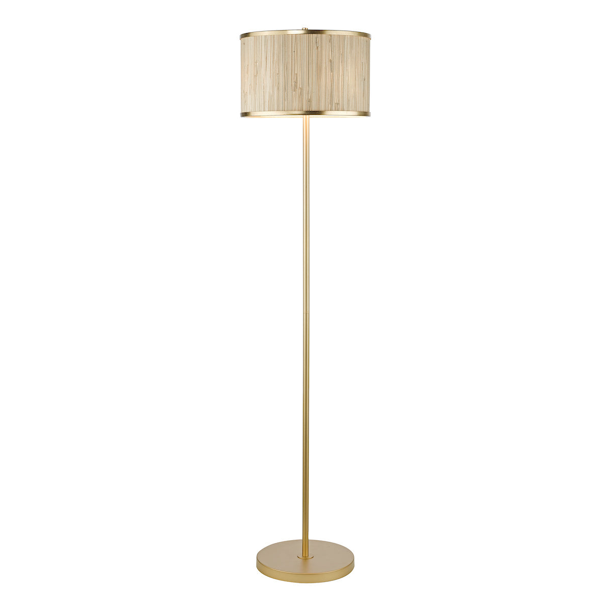 FENELLA 3LT FL GOLD WITH NATURAL SEAGRASS SHADE