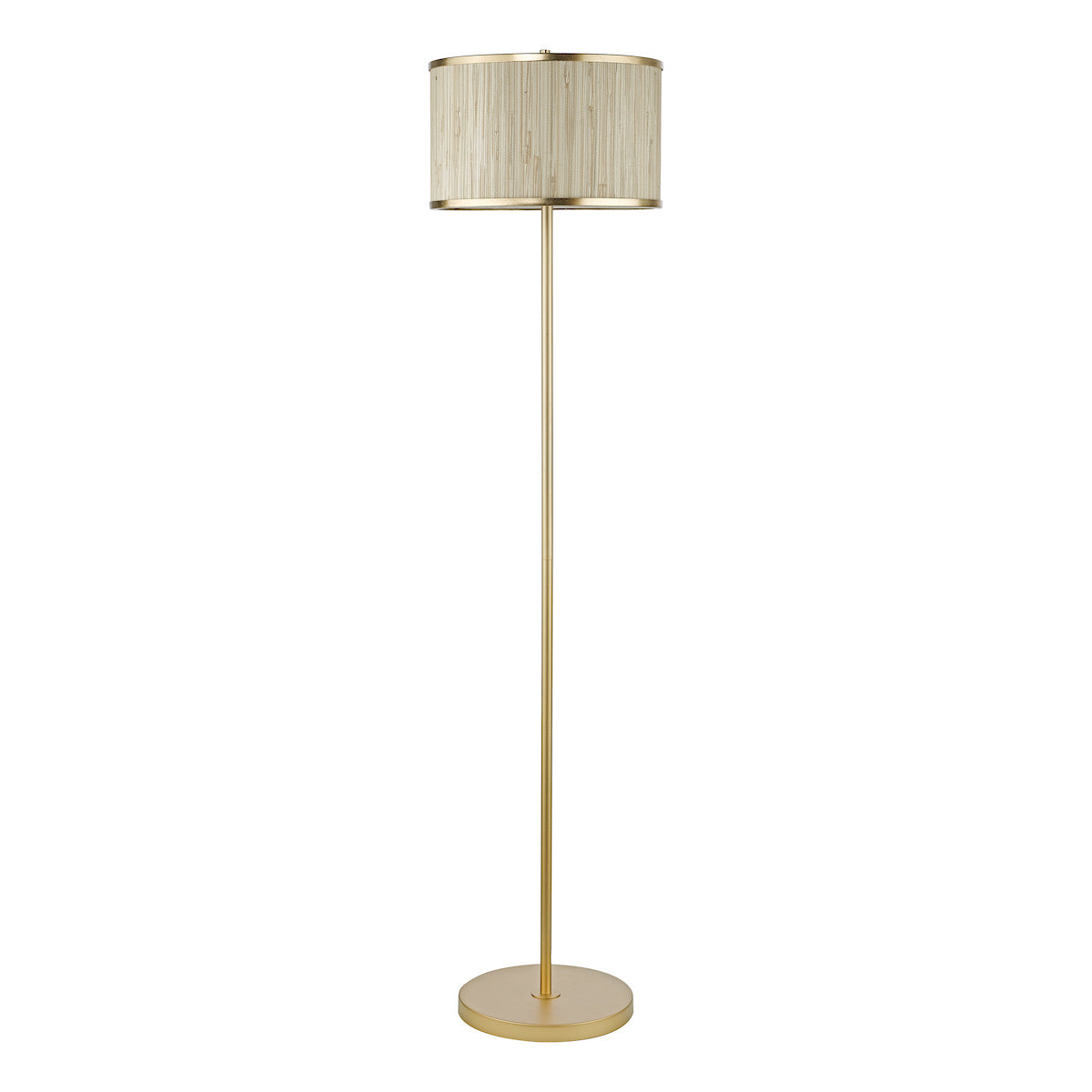 FENELLA 3LT FL GOLD WITH NATURAL SEAGRASS SHADE