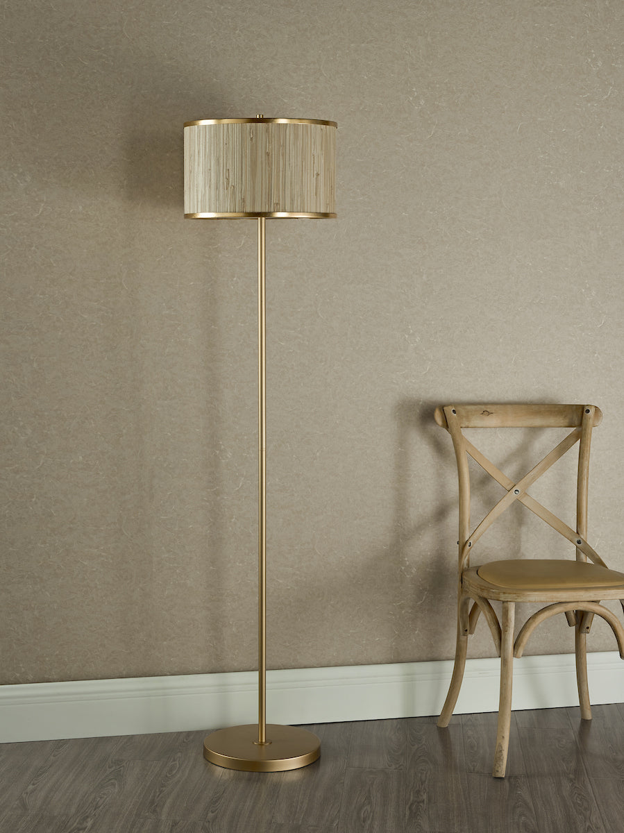 FENELLA 3LT FL GOLD WITH NATURAL SEAGRASS SHADE