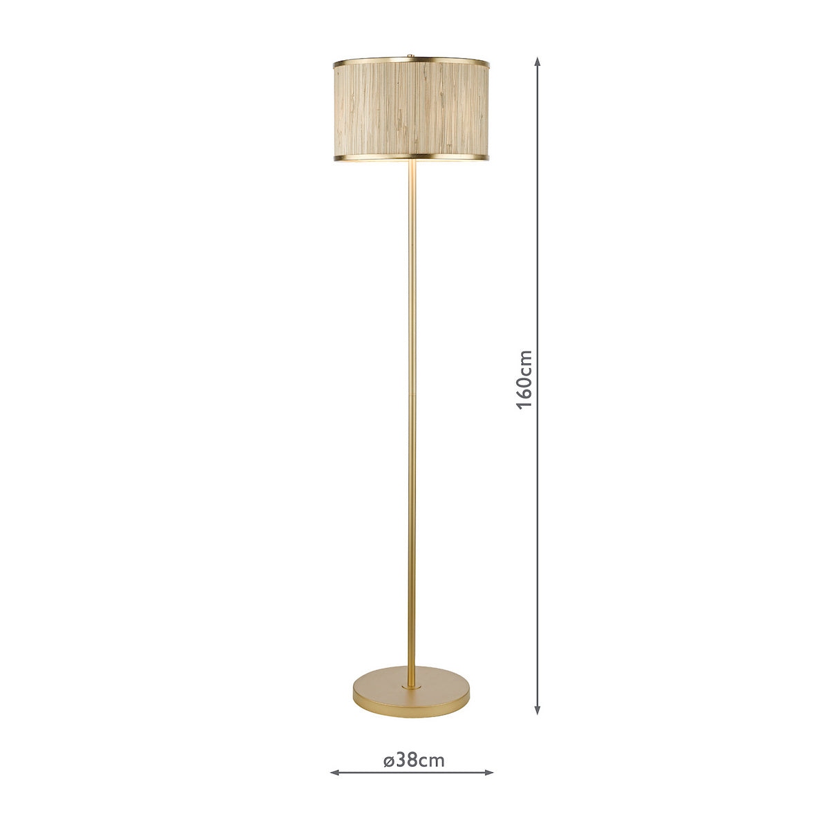 FENELLA 3LT FL GOLD WITH NATURAL SEAGRASS SHADE