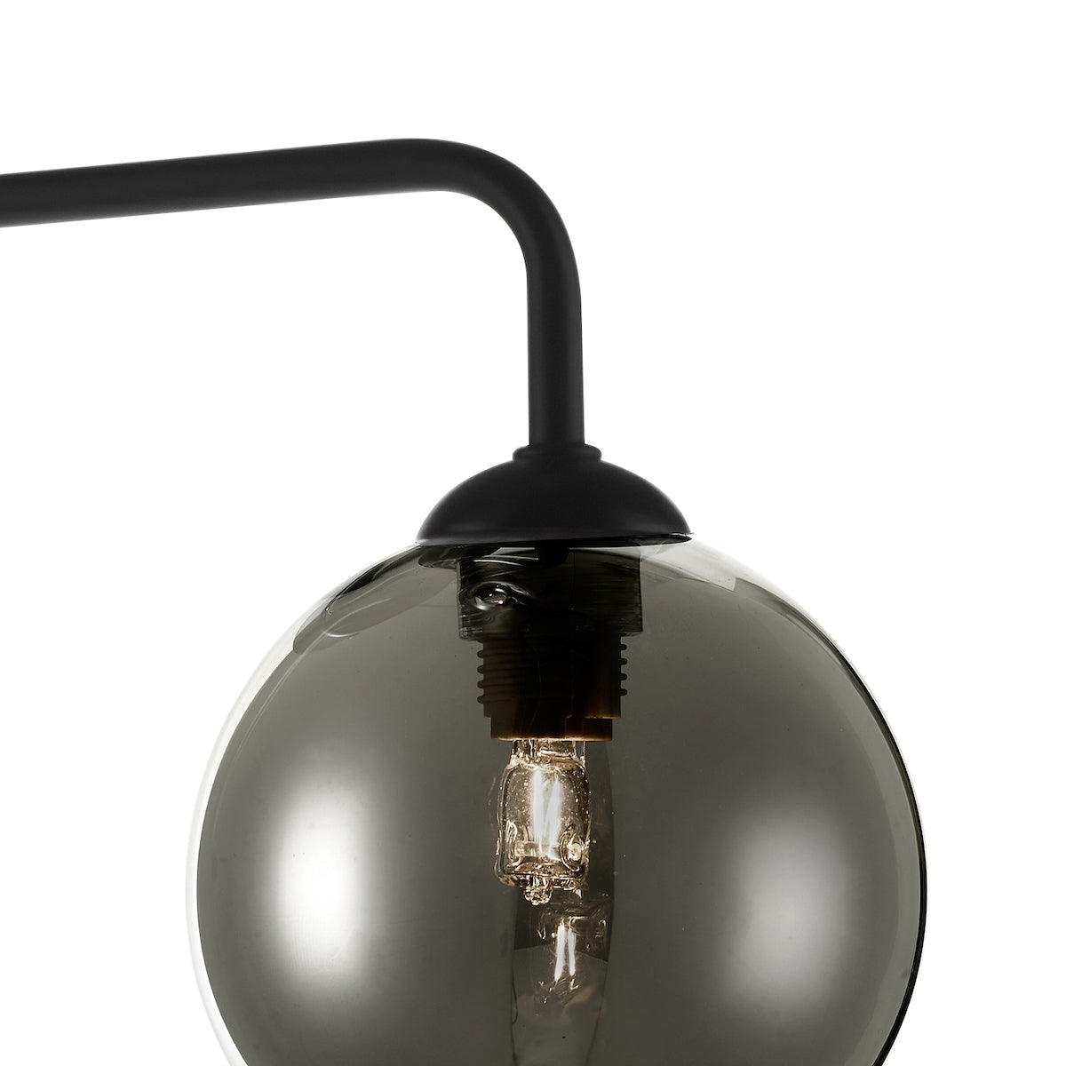 FEYA 3LT SEMI FLUSH MATT BLACK CW SMOKED GLS