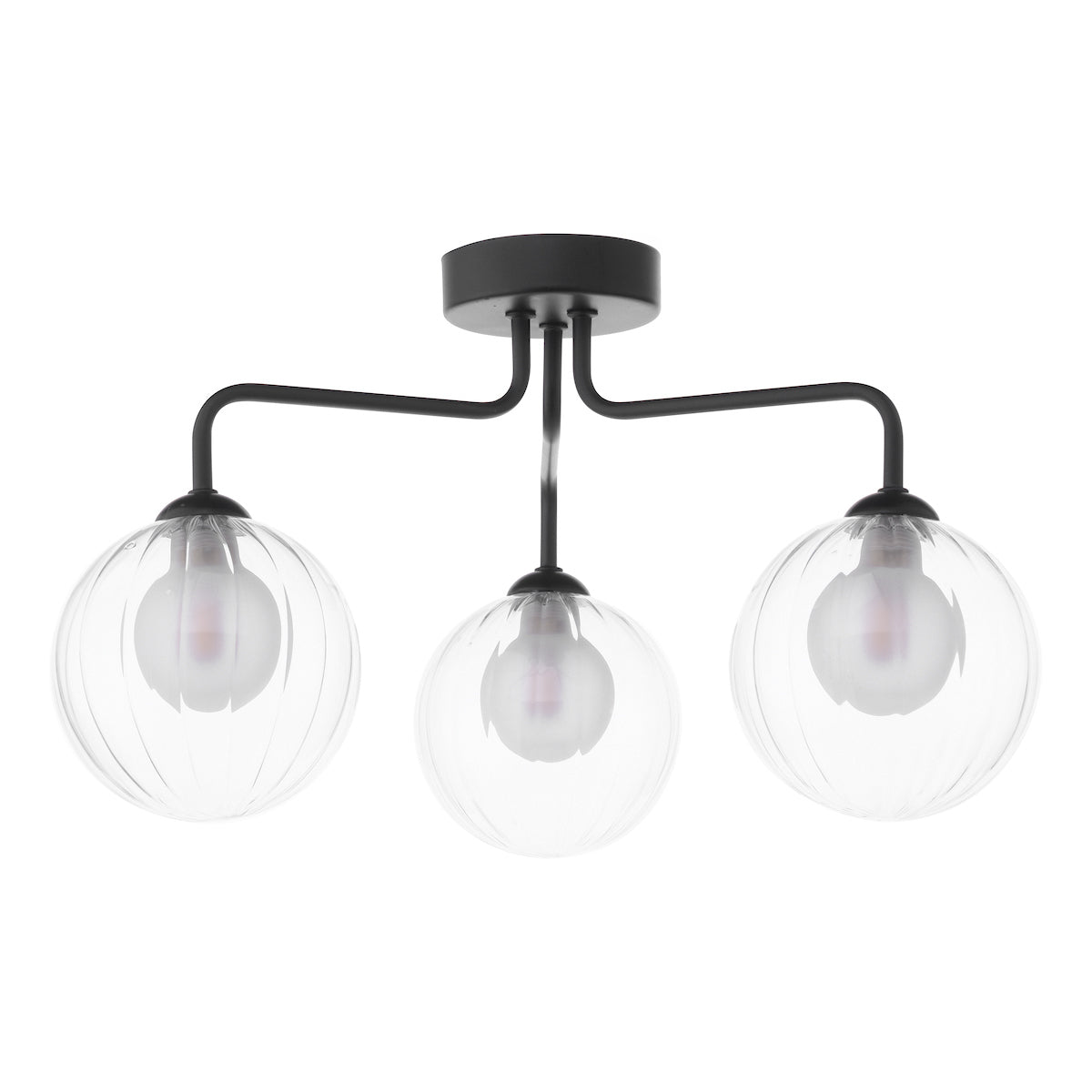 FEYA 3LT SEMI FLUSH MATT BLACK CW DOUBLE ENVELOPE