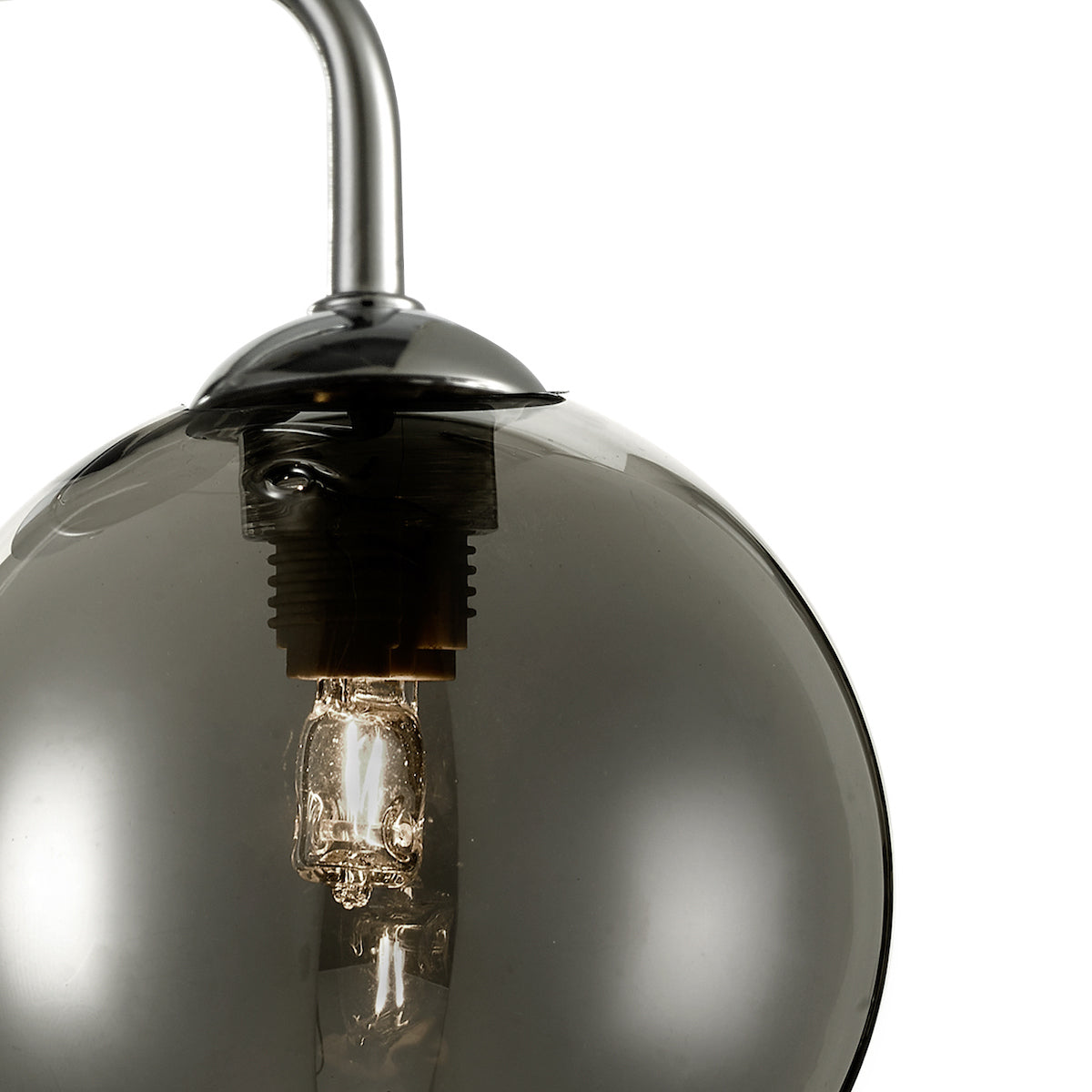 FEYA 3LT SEMI FLUSH POL CHR CW SMOKED GLS