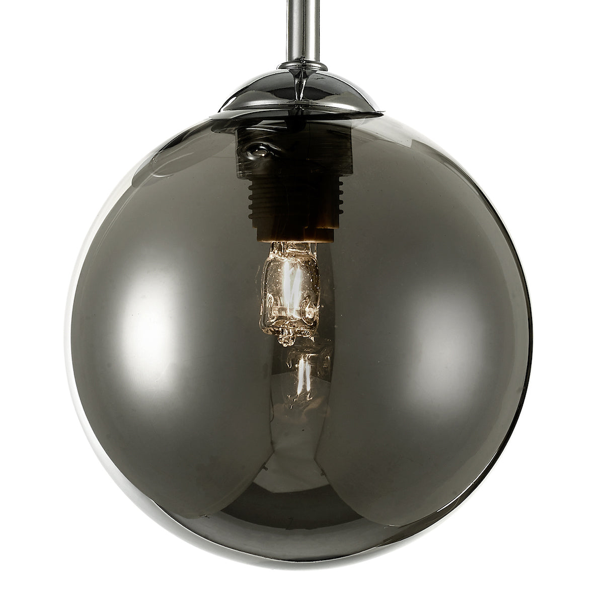 FEYA 3LT SEMI FLUSH POL CHR CW SMOKED GLS