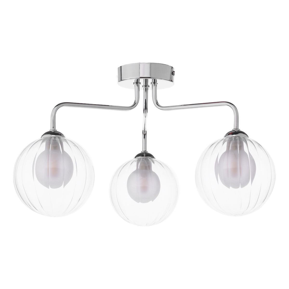 FEYA 3LT SEMI FLUSH POL CHR CW DOUBLE ENVELOPE GLS