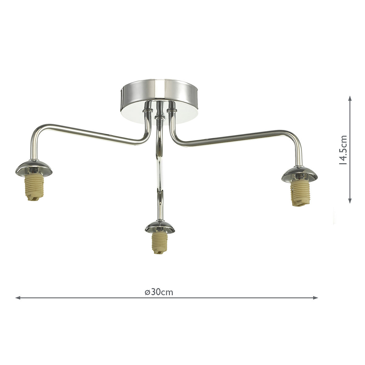 FEYA 3LT SEMI FLUSH POLISHED CHROME FRAME ONLY