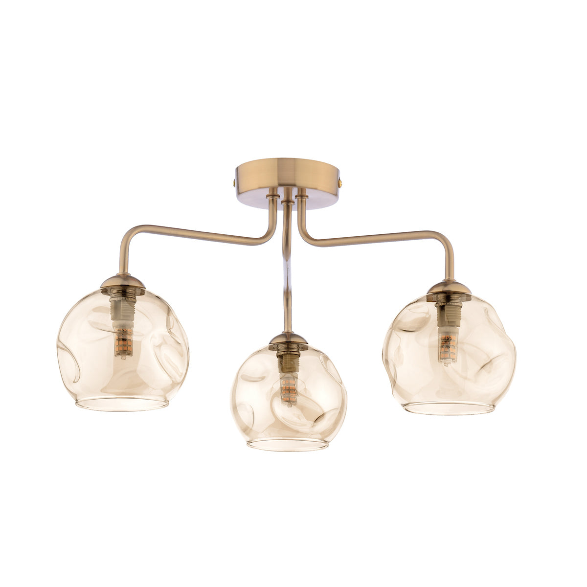 FEYA 3LT SEMI FLUSH BRONZE CW CHAMPAGNE OPEN GLS