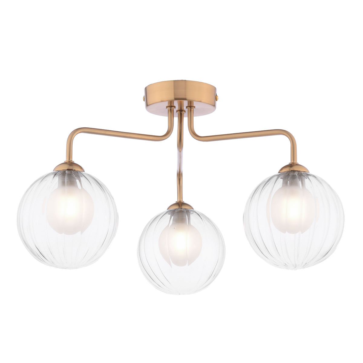 FEYA 3LT SEMI FLUSH BRONZE CW DOUBLE ENVELOPE GLS