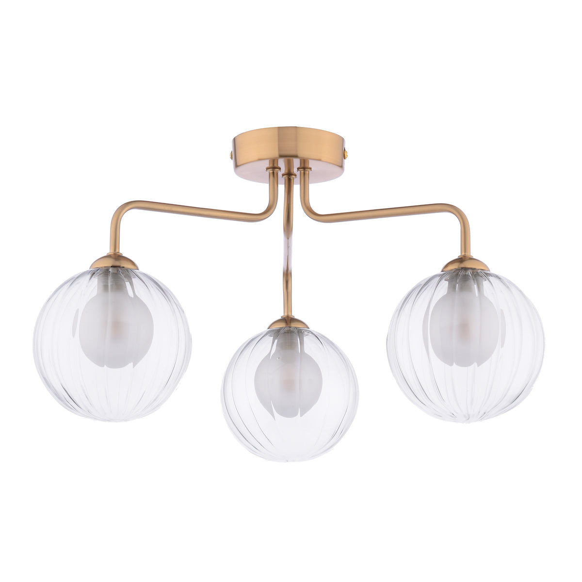 FEYA 3LT SEMI FLUSH BRONZE CW DOUBLE ENVELOPE GLS