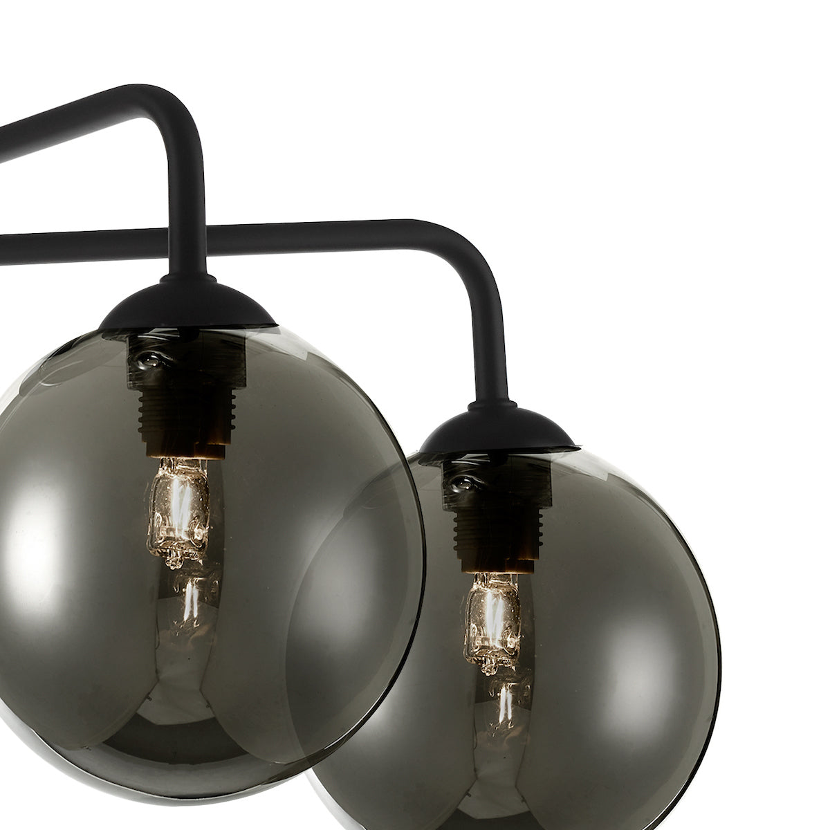 FEYA 5LT SEMI FLUSH MATT BLACK CW SMOKED GLS