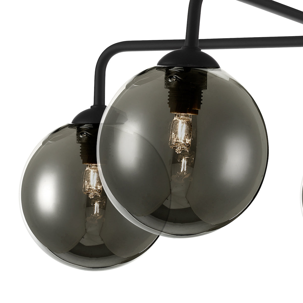 FEYA 5LT SEMI FLUSH MATT BLACK CW SMOKED GLS