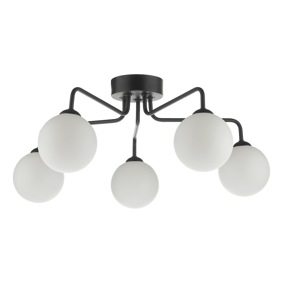 FEYA 5LT SEMI FLUSH MATT BLACK CW OPAL GLS