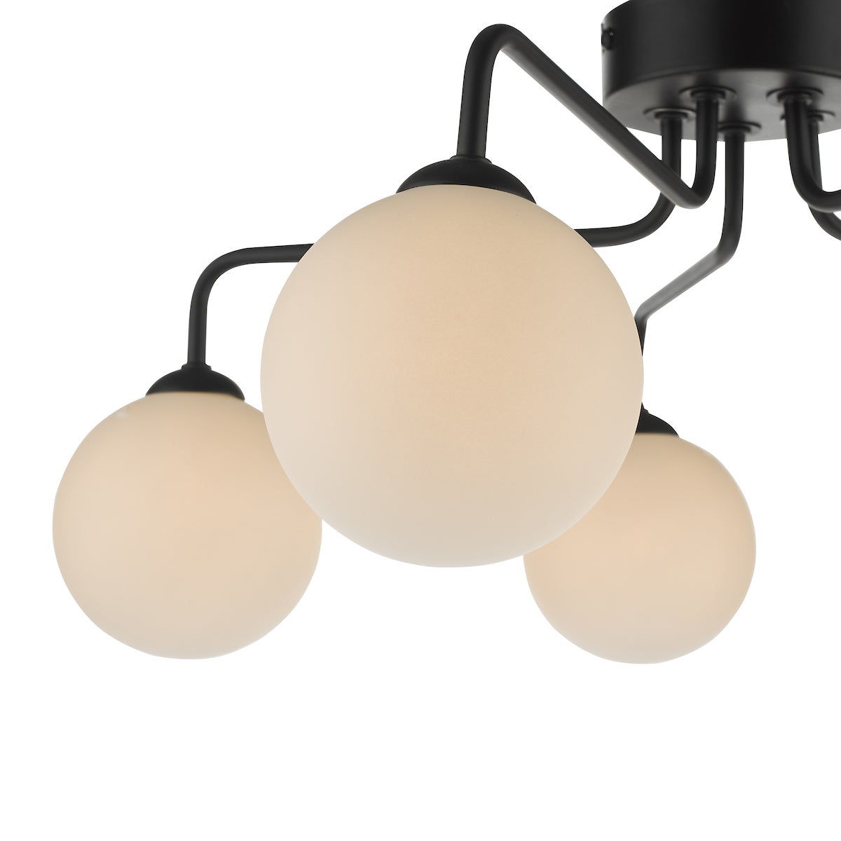FEYA 5LT SEMI FLUSH MATT BLACK CW OPAL GLS