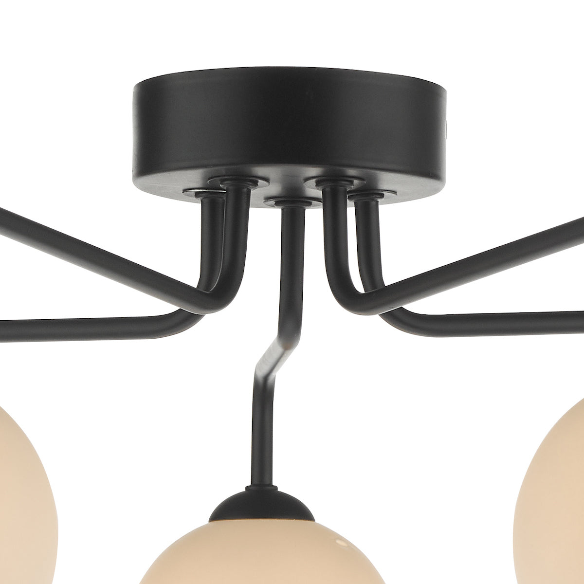 FEYA 5LT SEMI FLUSH MATT BLACK CW OPAL GLS