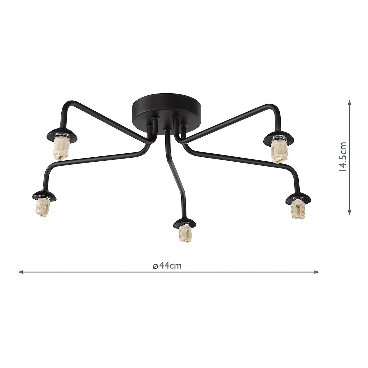 FEYA 5LT SEMI FLUSH MATT BLACK FRAME ONLY