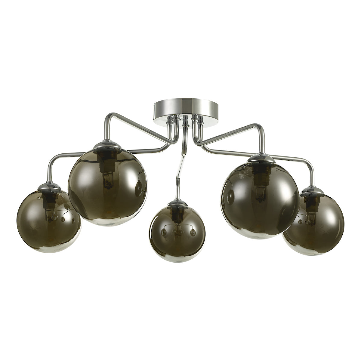 FEYA 5LT SEMI FLUSH POL CHR CW SMOKED GLS