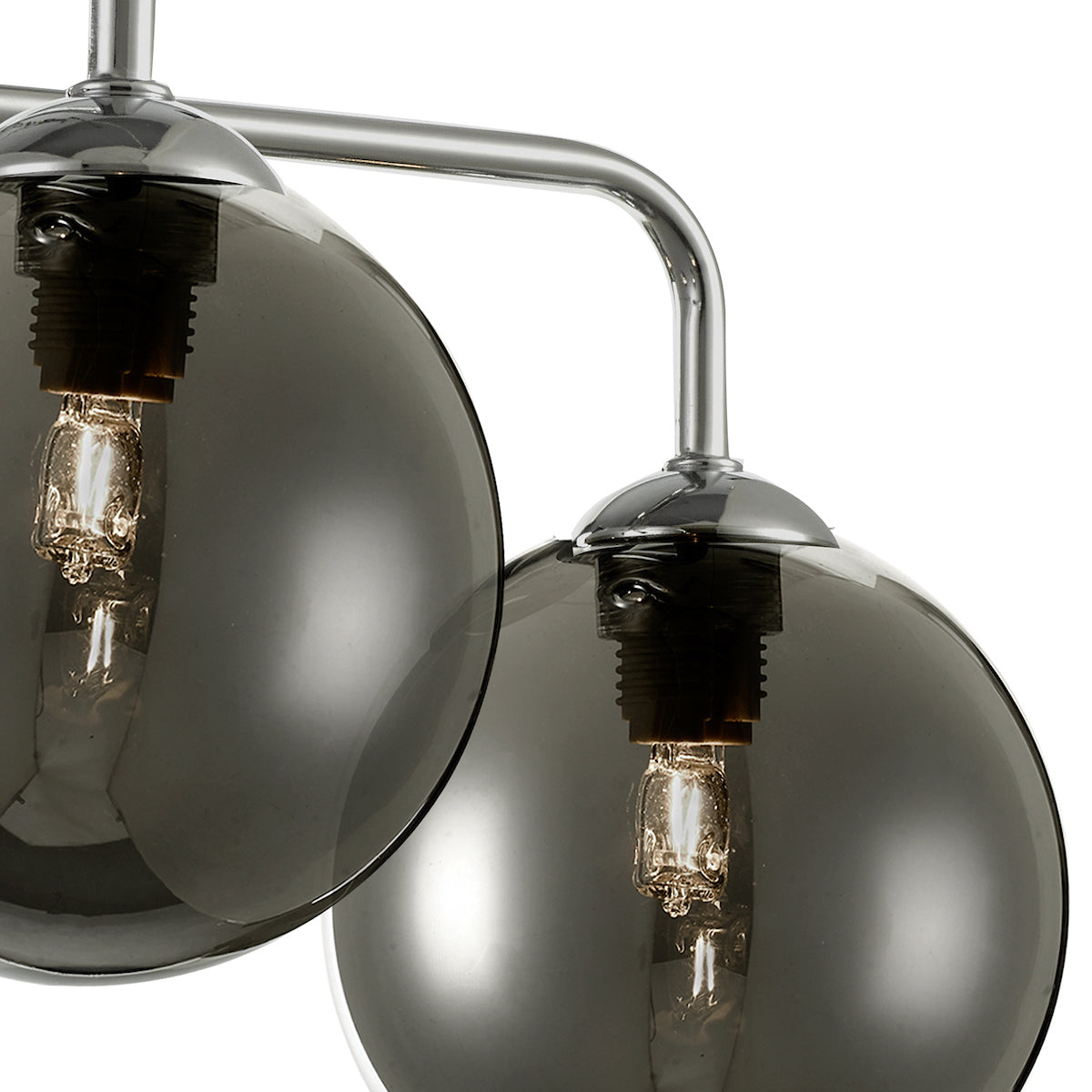 FEYA 5LT SEMI FLUSH POL CHR CW SMOKED GLS