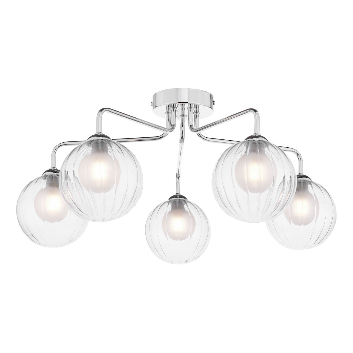 FEYA 5LT SEMI FLUSH POL CHR CW DOUBLE ENVELOPE GLS