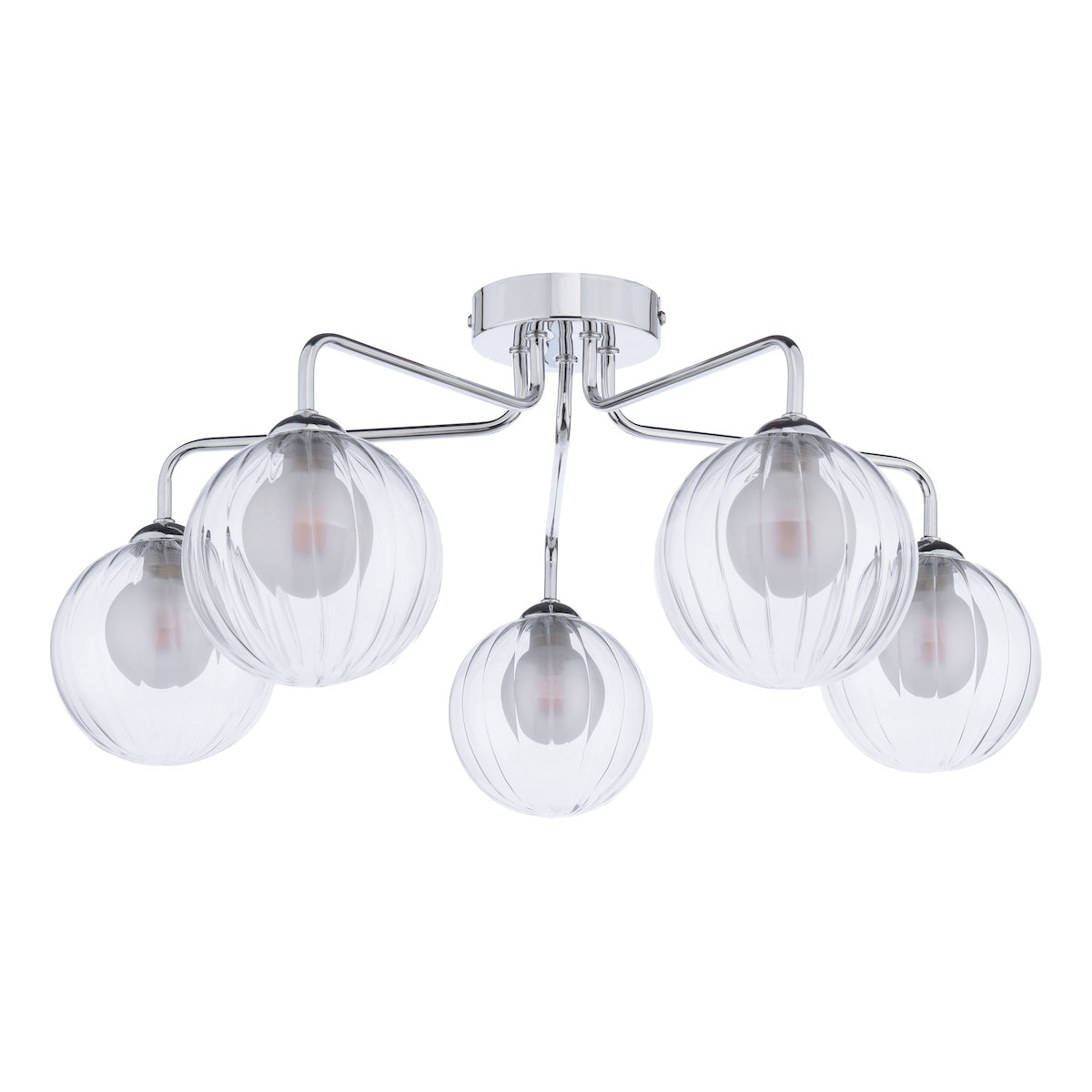 FEYA 5LT SEMI FLUSH POL CHR CW DOUBLE ENVELOPE GLS