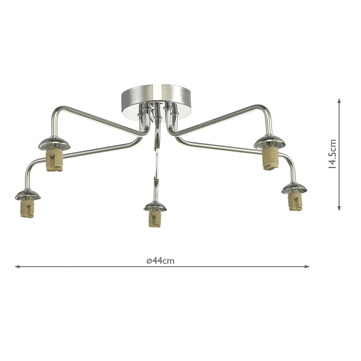 FEYA 5LT SEMI FLUSH POLISHED CHROME FRAME ONLY