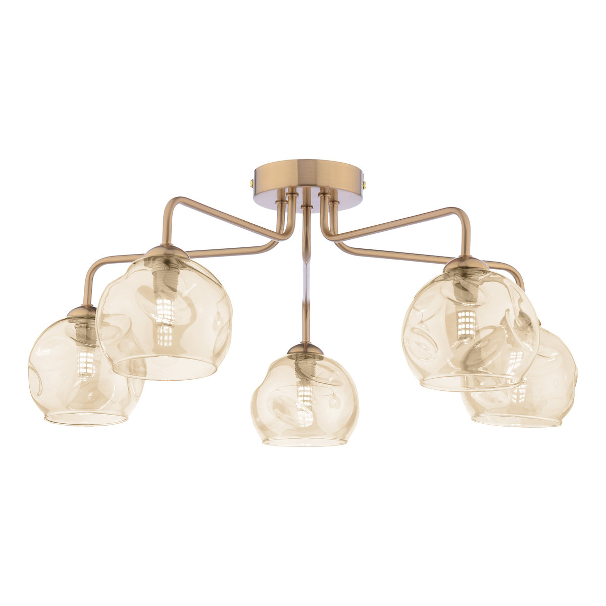 FEYA 5LT SEMI FLUSH BRONZE CW CHAMPAGNE OPEN GLS