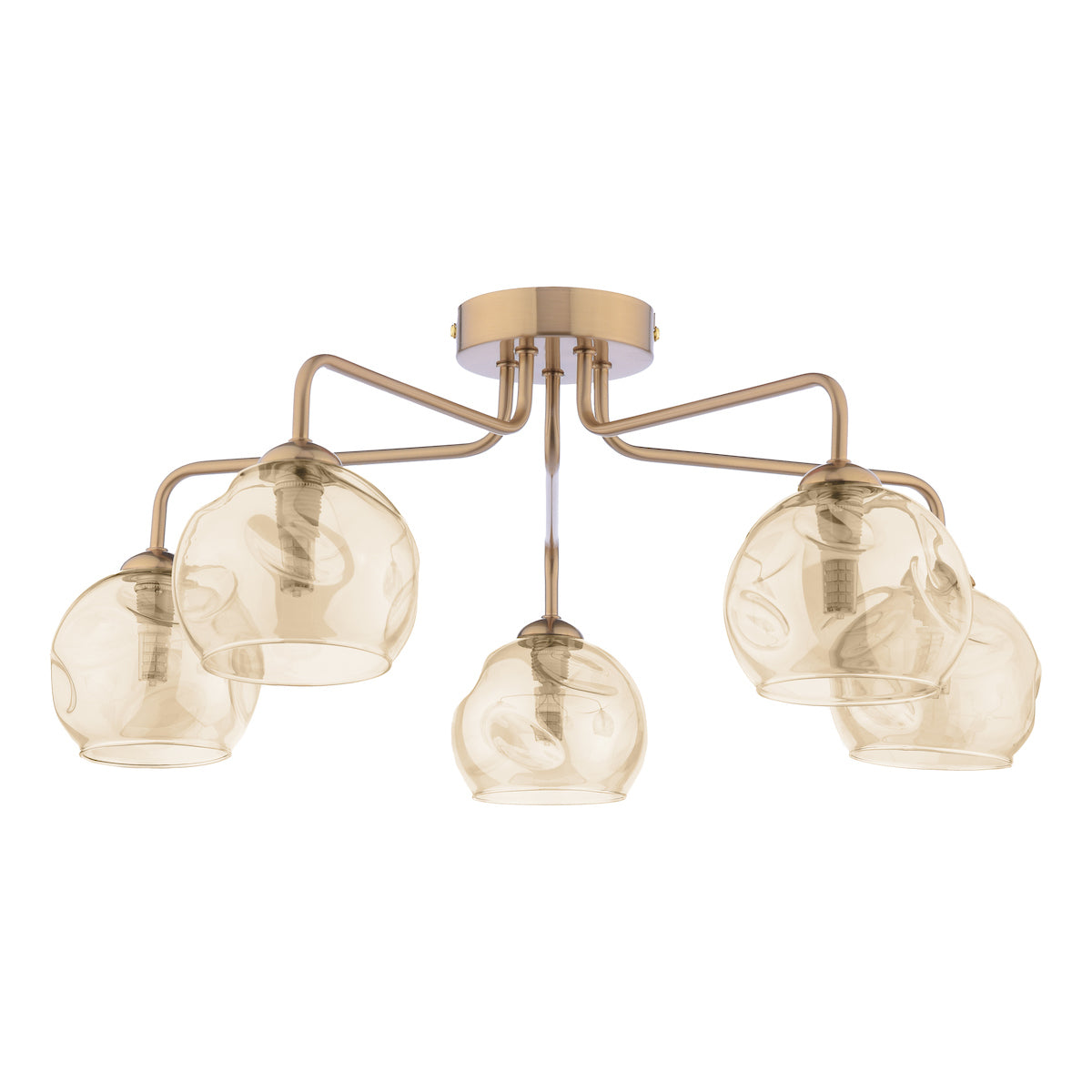 FEYA 5LT SEMI FLUSH BRONZE CW CHAMPAGNE OPEN GLS
