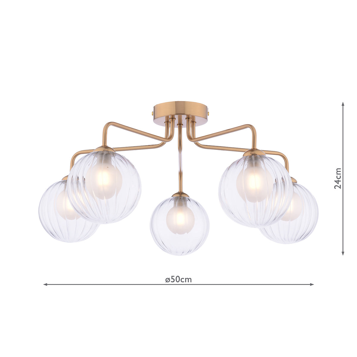 FEYA 5LT SEMI FLUSH BRONZE CW DOUBLE ENVELOPE GLS