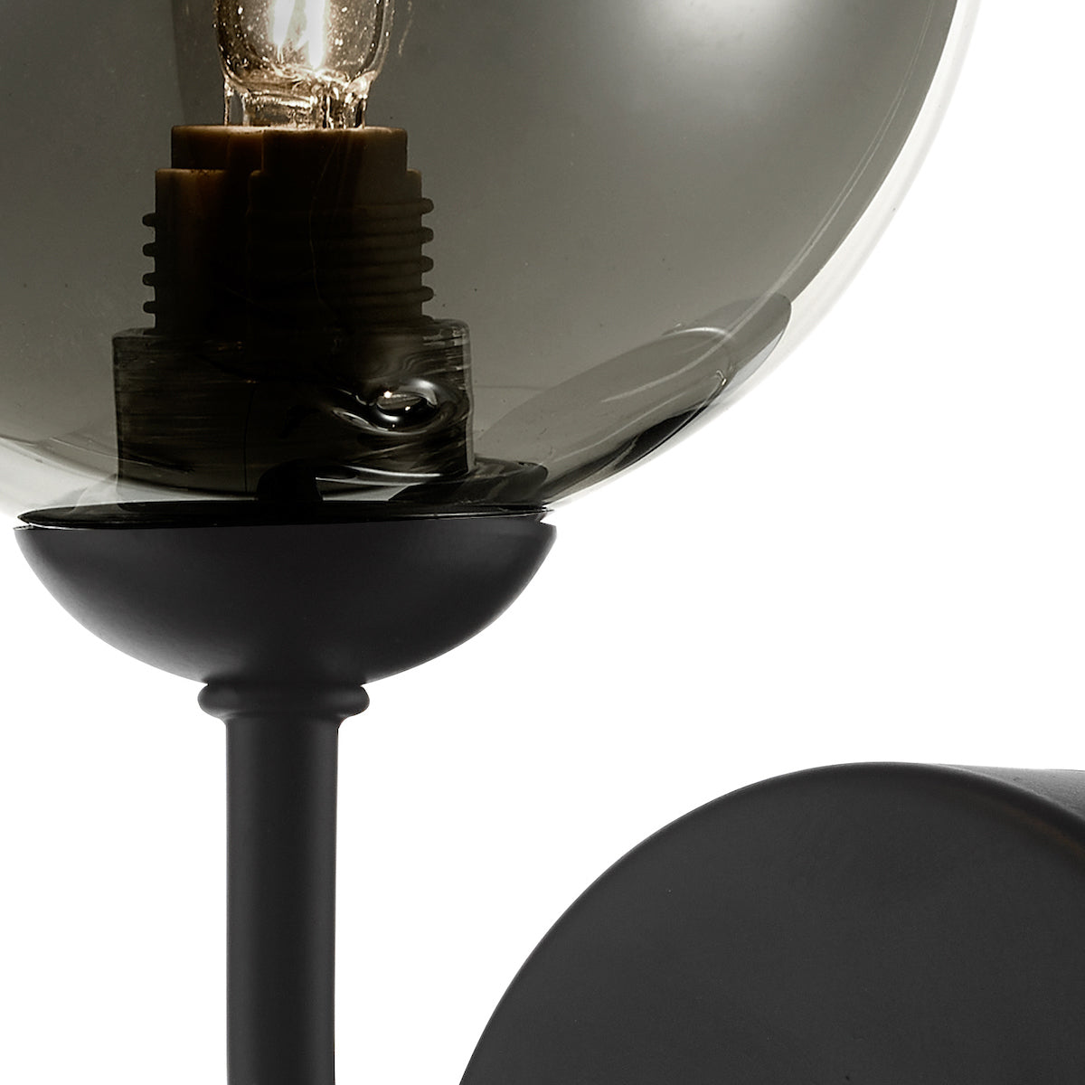 FEYA 1LT WALL LIGHT MATT BLACK CW SMOKED GLS