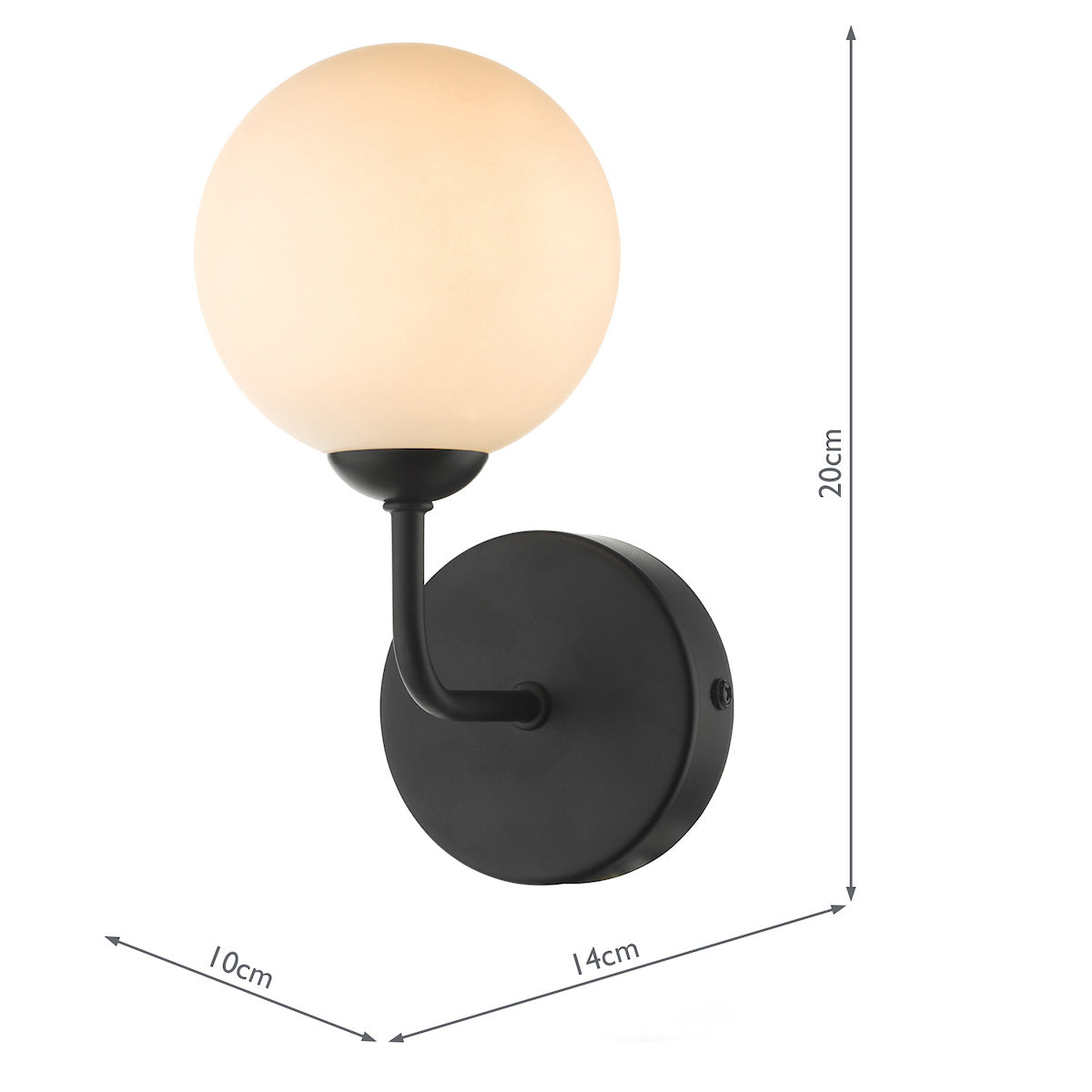 FEYA 1LT WALL LIGHT MATT BLACK CW OPAL GLS