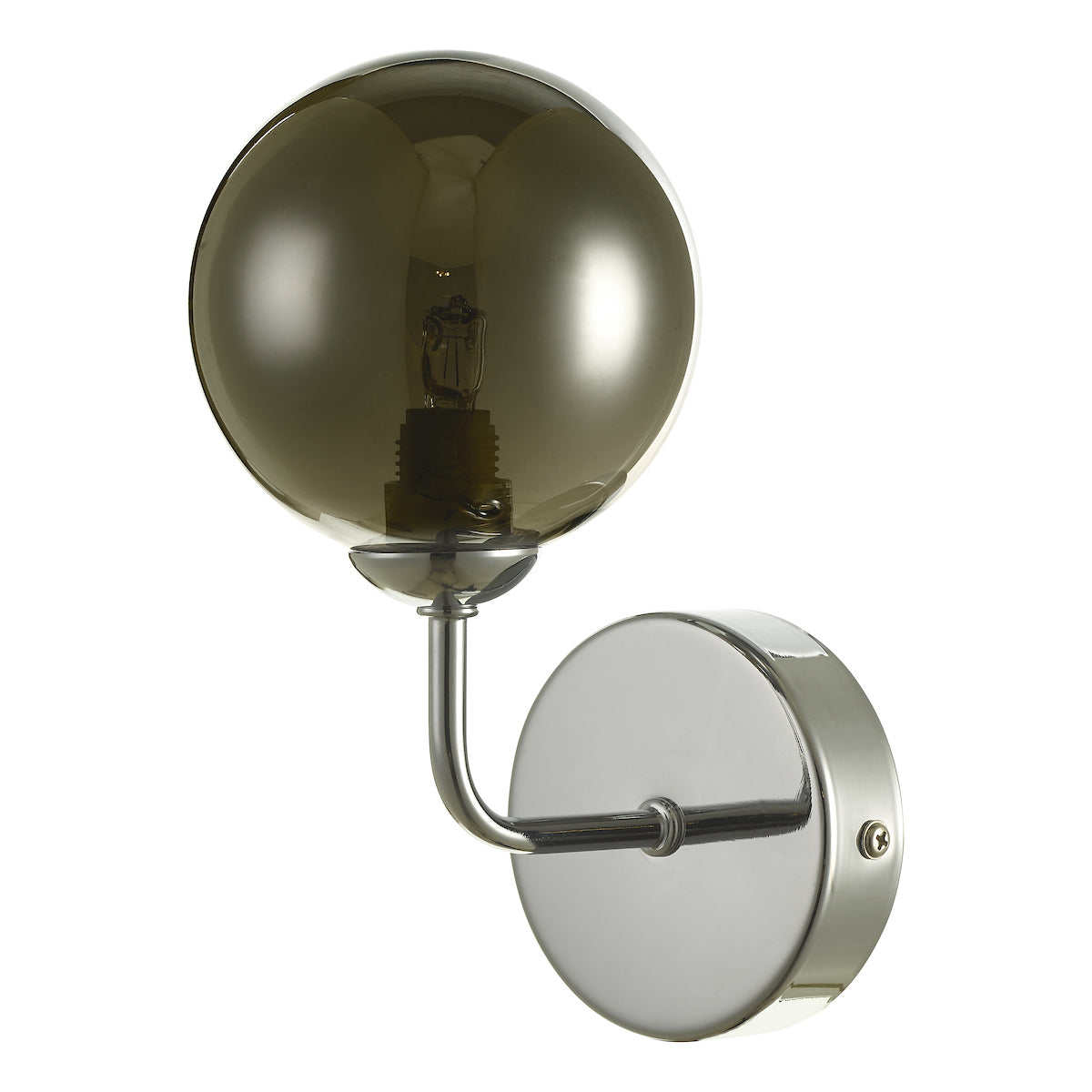 FEYA 1LT WALL LIGHT POL CHR CW SMOKED GLS